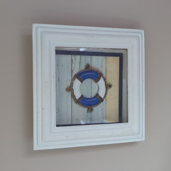 Set of 2 Nautical Decor Shadow Box Anchor Life Saver - Picture 3 of 10